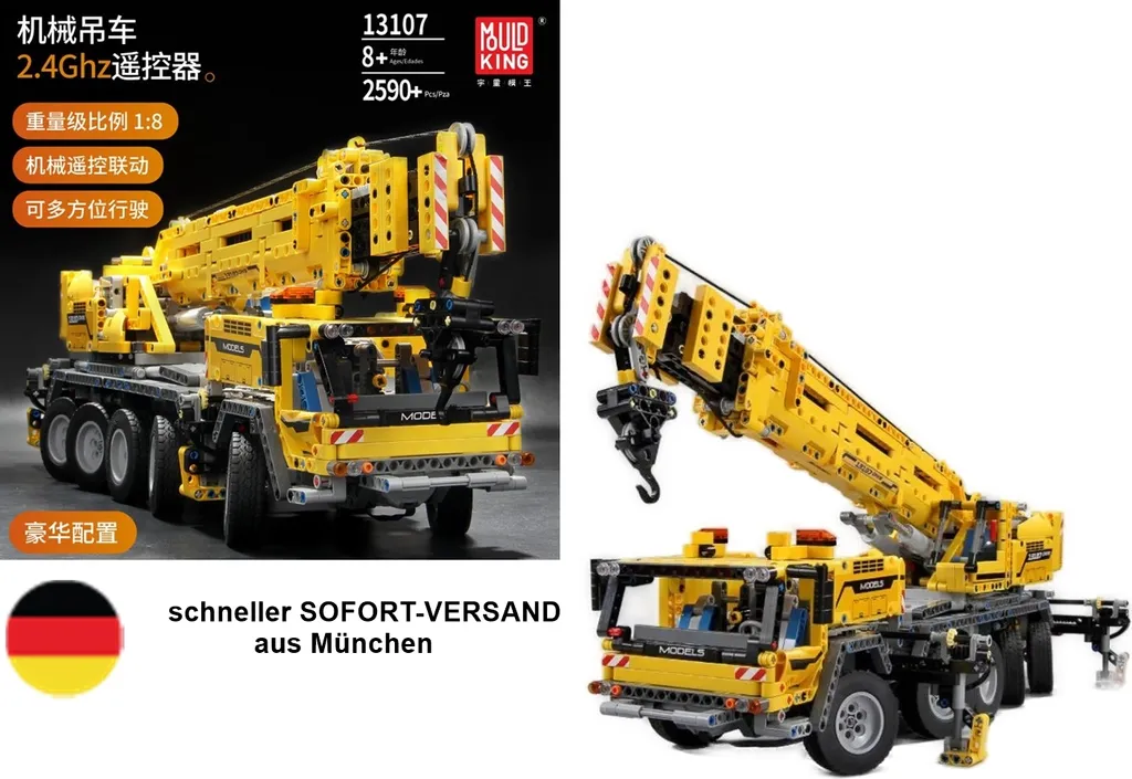 Mould King 13107 Teleskop Schwerlast-Kran-Wagen 8 Motoren Souveräne Kraft 1 Mould King 13107 Teleskop Schwerlast-Kran-Wagen 8 Motoren Souveräne Kraft