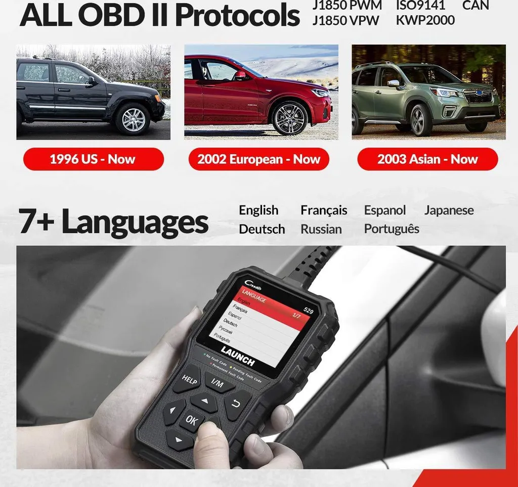 LAUNCH OBD2 Diagnosegerät CR529 KFZ Diagenosegerät Felercode Auslesen Auslesegerät Code Reader MIL Ausschalten Echtzeitdaten Und O2 Sensor EVAP Test 7 LAUNCH OBD2 Diagnosegerät CR529 KFZ Diagenosegerät Felercode Auslesen Auslesegerät Code Reader MIL Ausschalten Echtzeitdaten Und O2 Sensor EVAP Test - Image 7