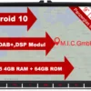 M.I.C. AV9V2 Android 10 Autoradio Mit Navi Qualcomm Snapdragon 665 4G+64G Ersatz Für VW Golf T5 Touran Passat RNS RCD Skoda SEAT: SIM DAB Plus Bluetooth 5.0 WiFi 2din 9" IPS Panzerglas Bildschirm USB