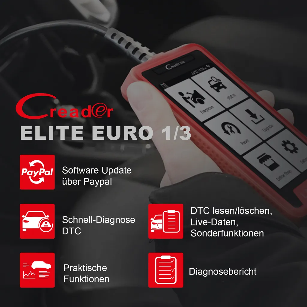LAUNCH CRE Euro1 OBD2 Diagnosegerät Für Alle Steuergeräte +31 Service Funktionen 4 LAUNCH CRE Euro1 OBD2 Diagnosegerät Für Alle Steuergeräte +31 Service Funktionen - Image 4