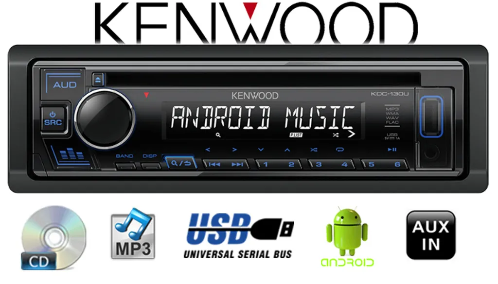 KENWOOD KDC-130UB CD USB MP3 Autoradio Blaue Tastenbeleuchtung Android AOA Flac 7 KENWOOD KDC-130UB CD USB MP3 Autoradio Blaue Tastenbeleuchtung Android AOA Flac - Image 7
